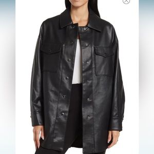 BCBG MAXAZRIA - Vegan Leather 🖤 Black Top/ Jacket, size XS